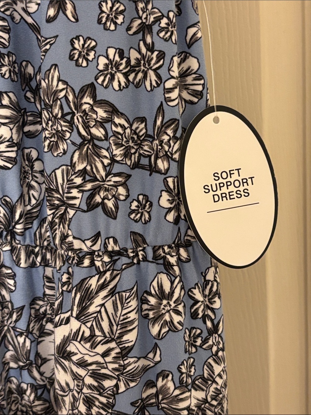 Soma Soft Support Blue Floral Stretch Maxi Dress with Pockets XL - Picture 3 of 6